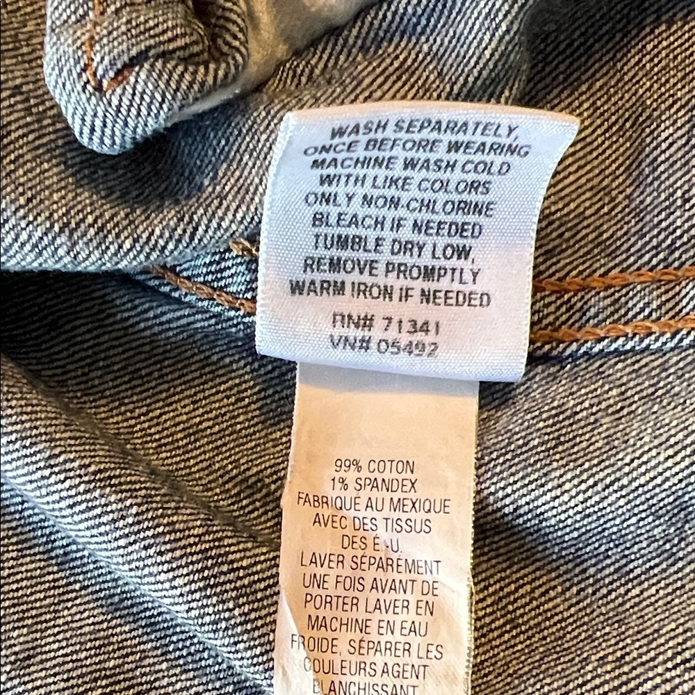 L.L. Bean Blue Denim Jean Jacket Women's XS EUC Stretch Western Cowgirl Boho - Picture 9 of 11